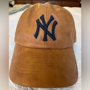 Yankees Brown Leather Baseball Hat